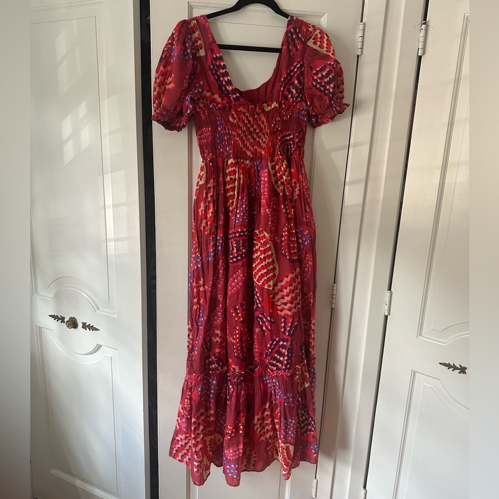 Farm Rio like new maxi with puff sleeve size medium
